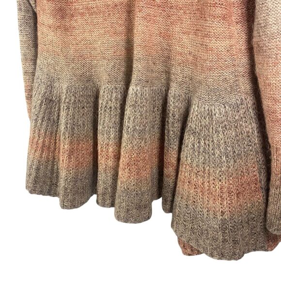 Anthropologie Knitted & Knotted Peplum Ombre Open Cardigan Sweater Size Large - Picture 4 of 10
